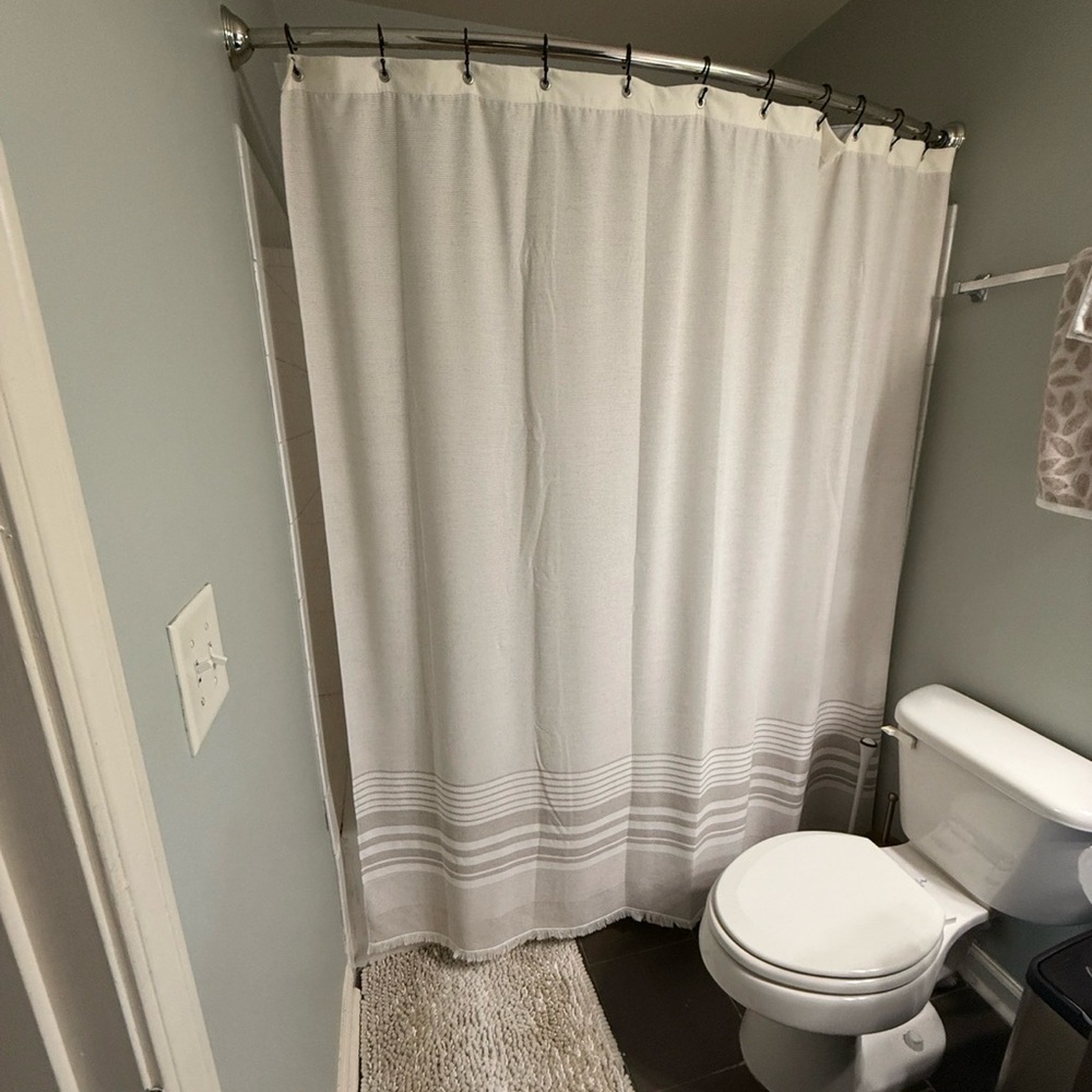 Neutral Shower Curtain (fabric material) - PERFECT CONDITION